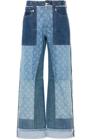 Marine Serre Gerade Jeans im Patchwork-Look