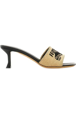 Salvatore Ferragamo Jacquard-Mules mit Bast 55mm