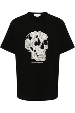 Alexander McQueen T-Shirt mit aufgesticktem Totenkopf