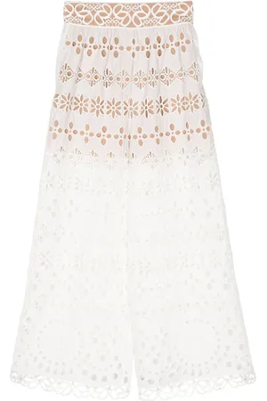 Elie saab Palazzohose mit Lochstickerei