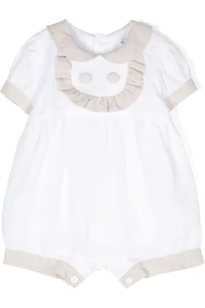 JESURUM BABY Leinenbody mit Rüschendetail