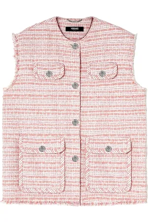 VERSACE Ausgefranste Tweed-Weste