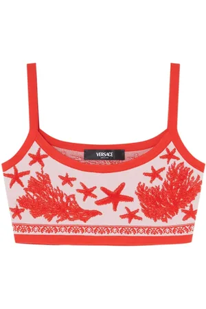 VERSACE Gestricktes Barocco Sea Cropped-Top