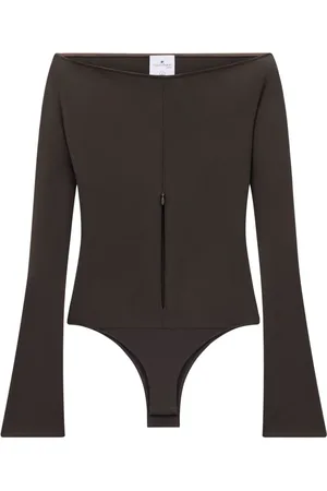 Courrèges Schulterfreier Body mit Reißverschluss