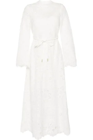 ZIMMERMANN Ottie Midikleid mit Lochstickerei