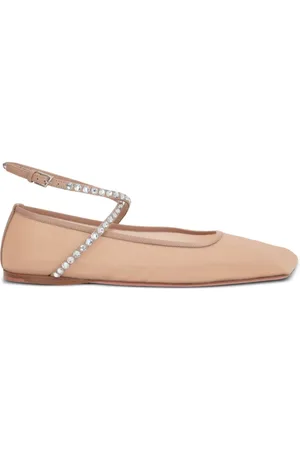 Amina Muaddi Ane Ballerinas mit Kristallen