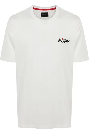 Kiton T-Shirt mit beflocktem Logo