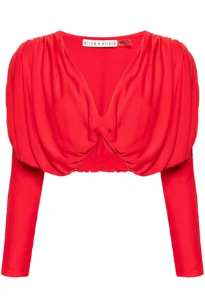 ALICE+OLIVIA Drapierte Cropped-Bluse