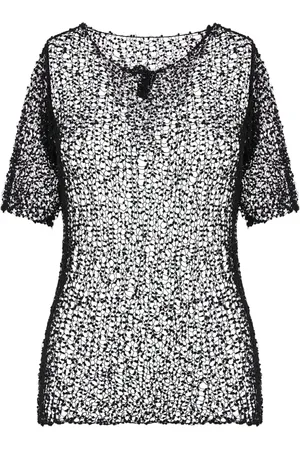 Maison Margiela Semi-transparentes Top mit Stickerei
