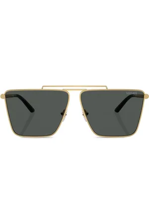 VERSACE Tubular Greca Sonnenbrille mit eckigem Gestell