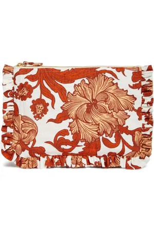 La DoubleJ Gerüschte Clutch mit Blumen-Print