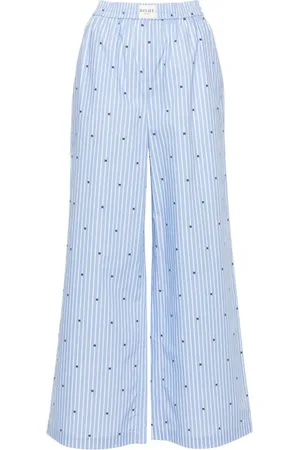 ROTATE Gestreifte Straight-Leg-Hose