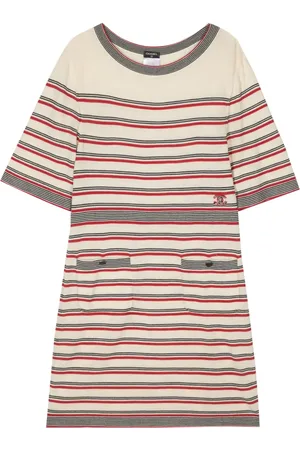 CHANEL 2000s gestreiftes CC Kleid