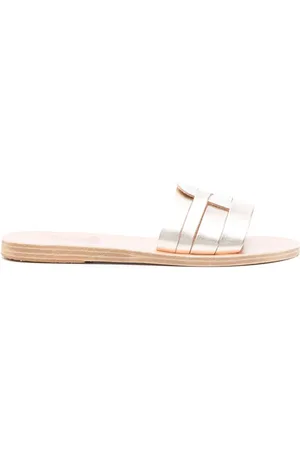 Ancient Greek Sandals Pantoletten aus metallischem Leder