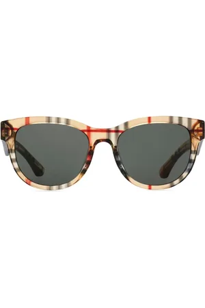 Burberry Runde Sonnenbrille mit Vintage-Check