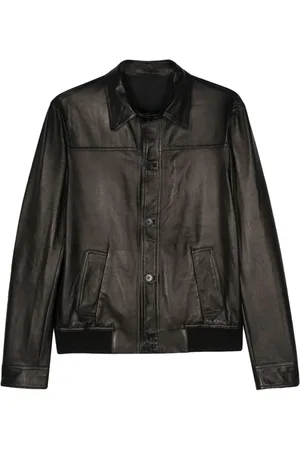 SALVATORE SANTORO Lederjacke mit Nahtdetail