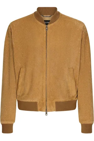 Dolce & Gabbana Perforierte Bomberjacke aus Wildleder