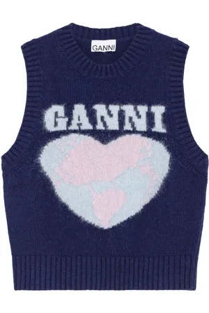 Ganni Tanktop mit Herz-Intarsie