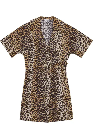 Ganni Minikleid mit Leopardenmuster