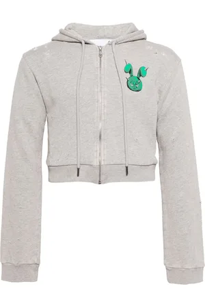 Natasha Zinko Cropped-Kapuzenjacke mit grafischem Print