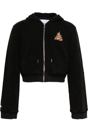 Natasha Zinko Cropped-Kapuzenjacke mit Slogan-Print