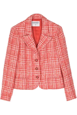 CHANEL 2000s karierter Tweed-Blazer