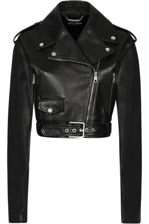 Dolce & Gabbana Cropped-Bikerjacke aus Leder