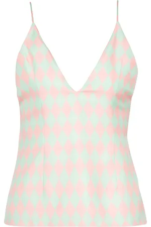 Balmain Seidenoberteil mit Rauten-Print