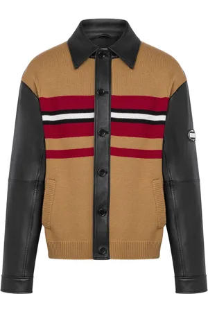 Moschino Lederjacke mit gestricktem Einsatz