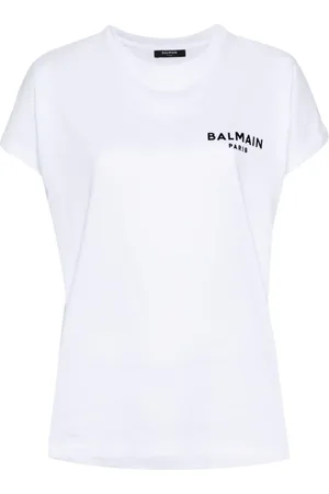 Balmain T-Shirt mit beflocktem Logo