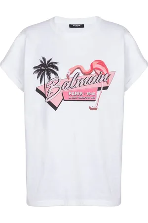 Balmain T-Shirt mit Flamingo-Print
