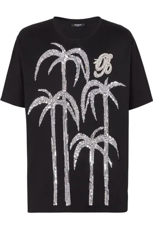 Balmain T-Shirt mit Paillettenverzierung