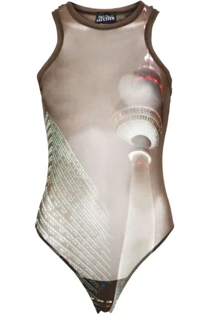 Jean Paul Gaultier Transparenter Body mit Print