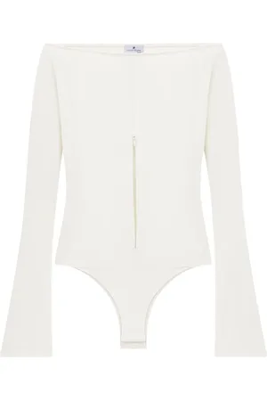 Courrèges Schulterfreier Body mit Reißverschluss