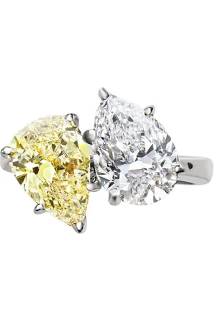 FANTASIA BY DESERIO 14kt Weißgold-Cocktailring mit Tropfenschliff