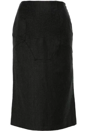 John Galliano 1990s Midirock mit Nadelstreifen