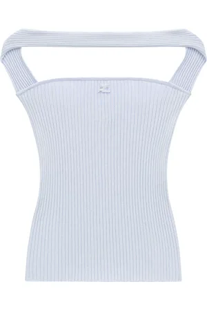 Courrèges Geripptes Strickoberteil