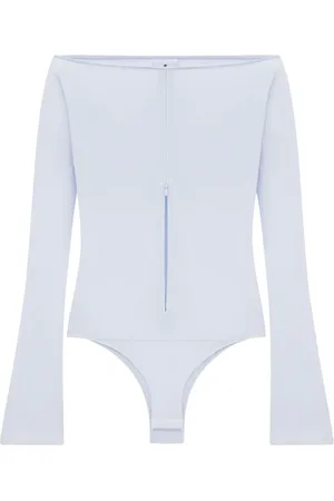 Courrèges Schulterfreier Body mit Reißverschluss