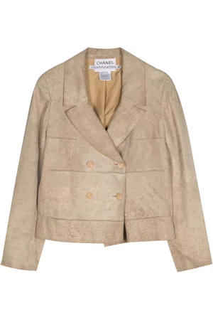 CHANEL 2000 doppelreihige Wildllederjacke