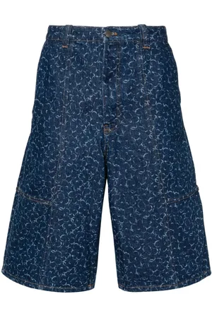 Maison Kitsuné Jeans-Shorts mit Abstract Daisy-Print