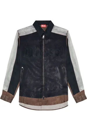 Diesel Reißverschluss-Hemd mit Logo-Print