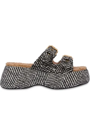 Moschino Flatform-Pantoletten mit Schnallen