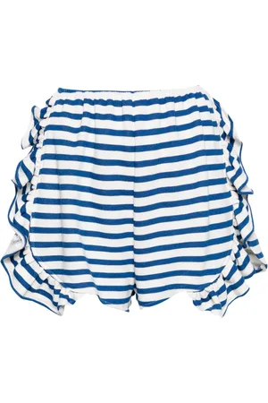 Ioana Ciolacu Striped Peony Shorts mit Rüschen