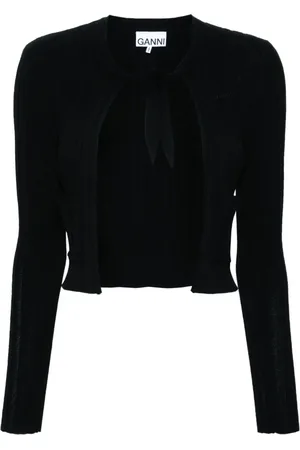 Ganni Gerippter Cardigan mit Schleifenverschluss