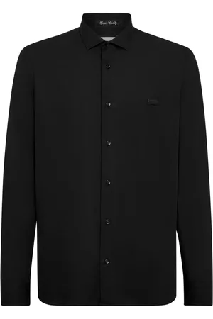 Philipp Plein Popeline-Hemd mit Totenkopf