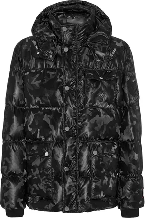 Philipp Plein Gefütterte Kapuzenjacke mit Camouflage-Print