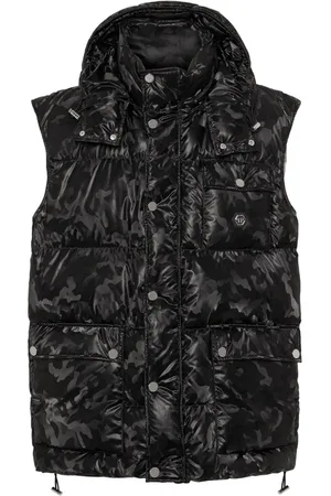 Philipp Plein Gefütterte Weste mit Camouflage-Print