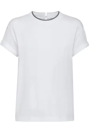 Brunello Cucinelli T-Shirt mit Kontrastborten