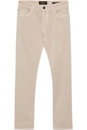 MOORER Tapered-Hose mit Logo-Stickerei