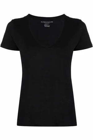 Majestic T-Shirt mit U-Ausschnitt